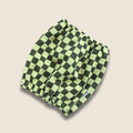 Snood pour chien à longues oreilles motif damier vert en gaze de coton, accessoire protégeant les oreilles Toky and Sun